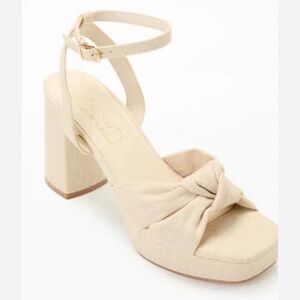 Matisse Genoa Platform Heels Natural, featuring knotted front block heel size 9